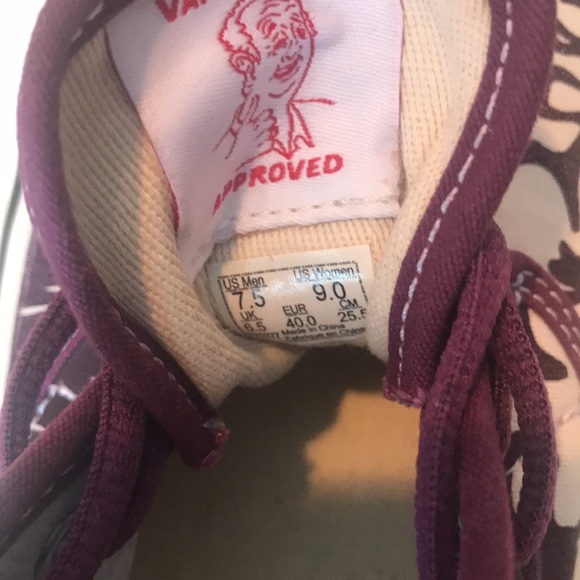 Vans plum/floral canvas high tops- 50th anniversary design - Picture 6 of 8